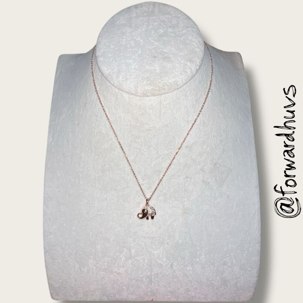 Bundle Sale 3 for $15 | Rose Gold-Tone Elephant 16” Necklace